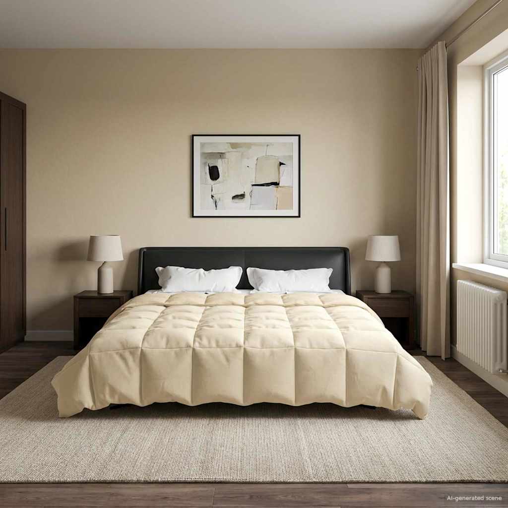 vidaXL Καλοκαιρινό Παπλωματοθήκη Ουαντινγκ Κρεμ 200 x 200 cm Μικροΐνες