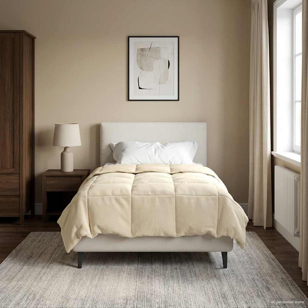 vidaXL Καλοκαιρινό Παπλωματοθήκη Ουαντινγκ Κρεμ 155 x 220 cm Μικροΐνες