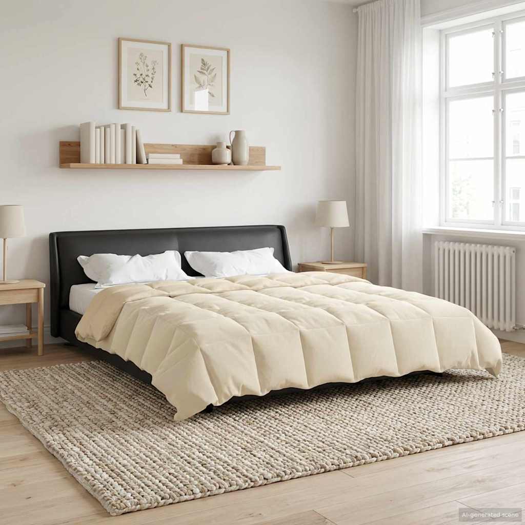 vidaXL Καλοκαιρινό Παπλωματοθήκη Κρεμ 240 x 260 εκ. Μικροΐνες