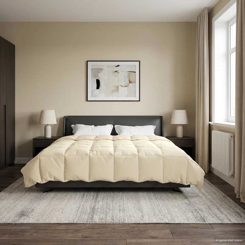 vidaXL Καλοκαιρινό Παπλωματοθήκη Κρεμ 240 x 260 εκ. Μικροΐνες