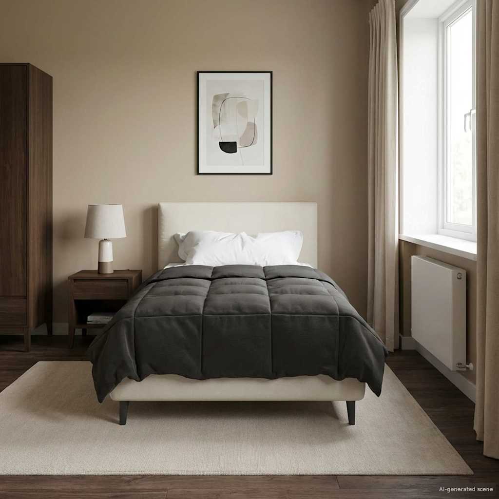 vidaXL Κουβέρτα ολόκληρου του χρόνου Ανθρακί 135 x 200 cm Μικροΐνες