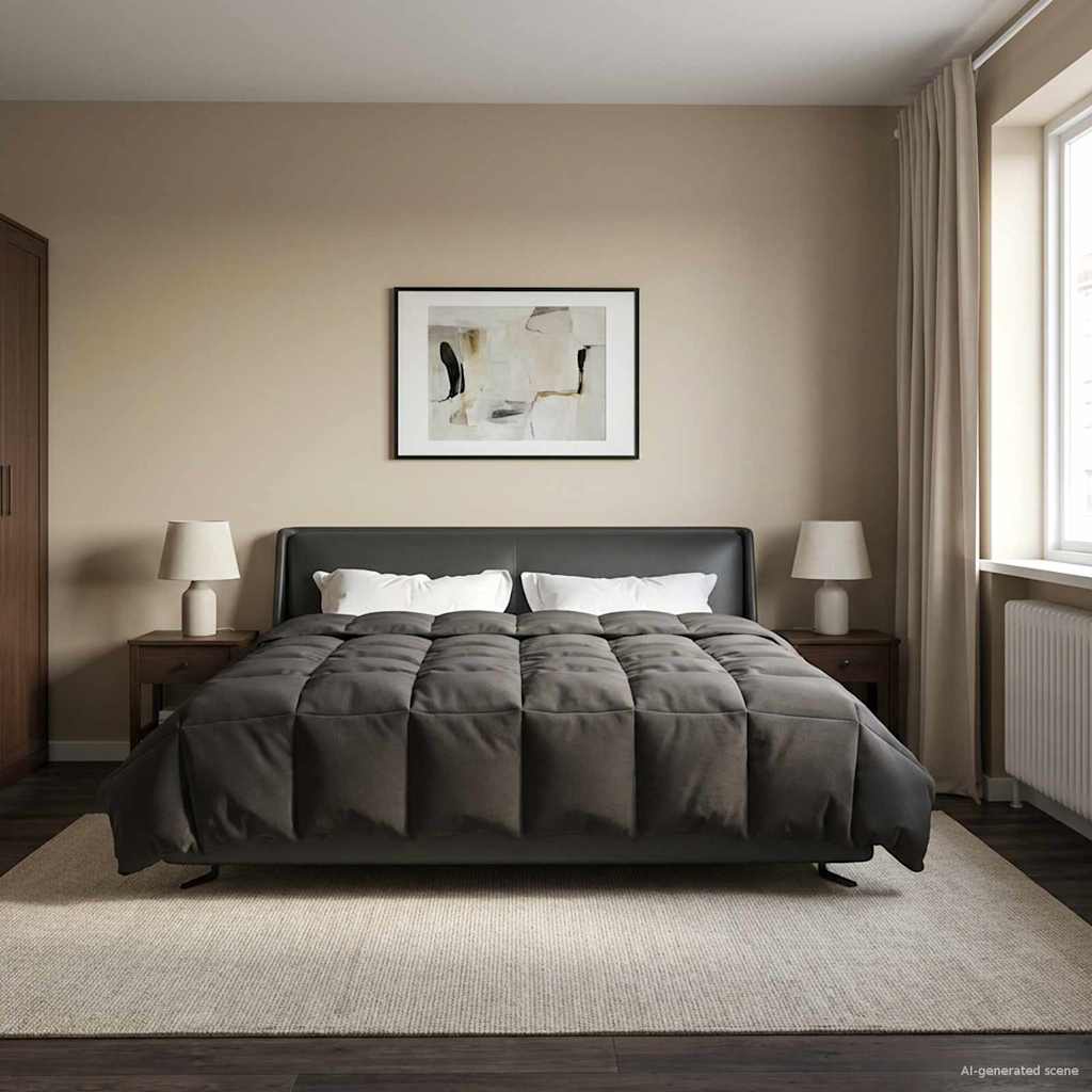 vidaXL Κουβέρτα ολόκληρου του χρόνου Ανθρακί 200 x 220 cm Μικροΐνες