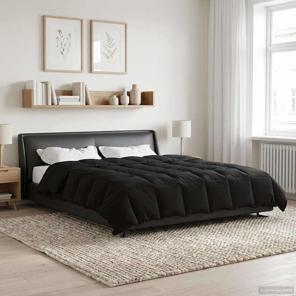 vidaXL Κουβέρτα ολόκληρου του χρόνου Μαύρο 220 x 260 cm Μικροΐνες