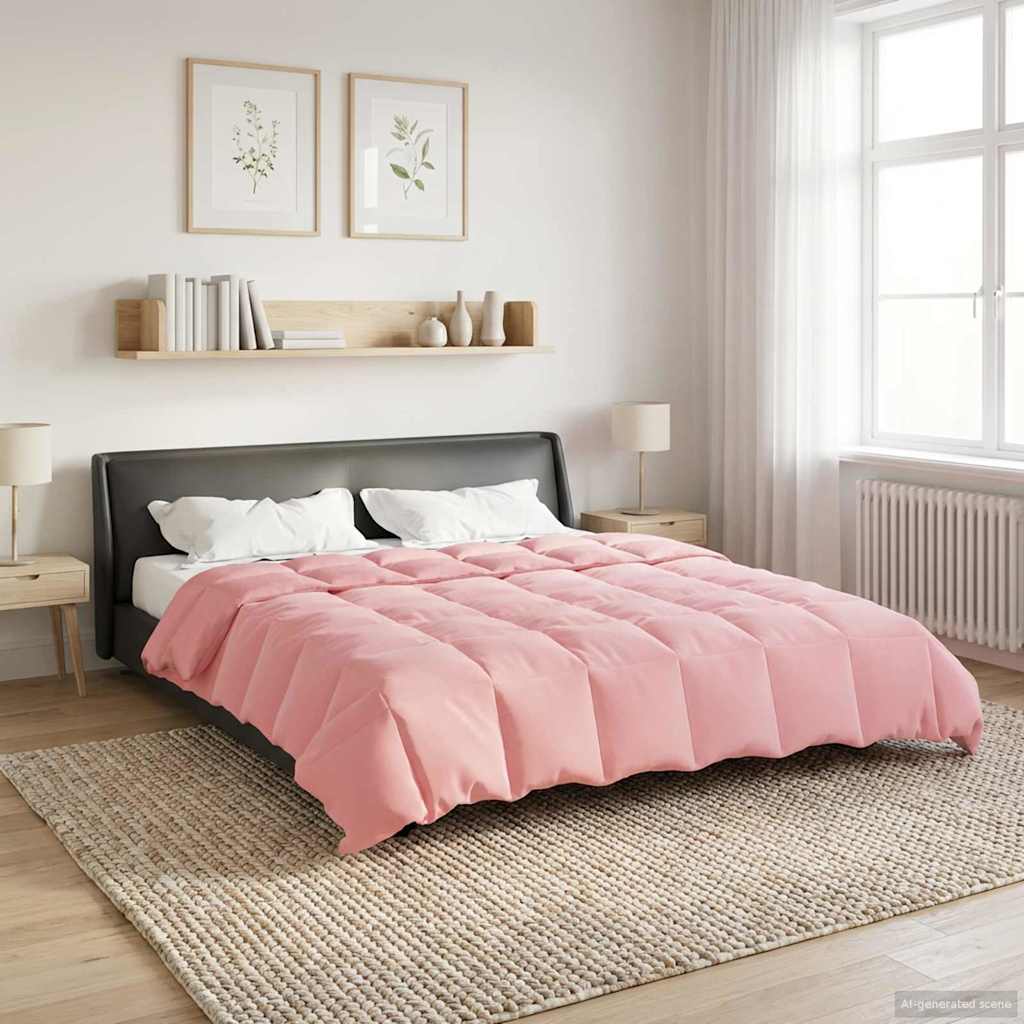 vidaXL Κουβέρτα ολόκληρου του χρόνου Ροζ 200 x 200 cm Μικροΐνες