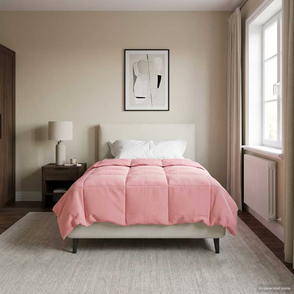 vidaXL Κουβέρτα ολόκληρου του χρόνου Ροζ 140 x 220 cm Μικροΐνες