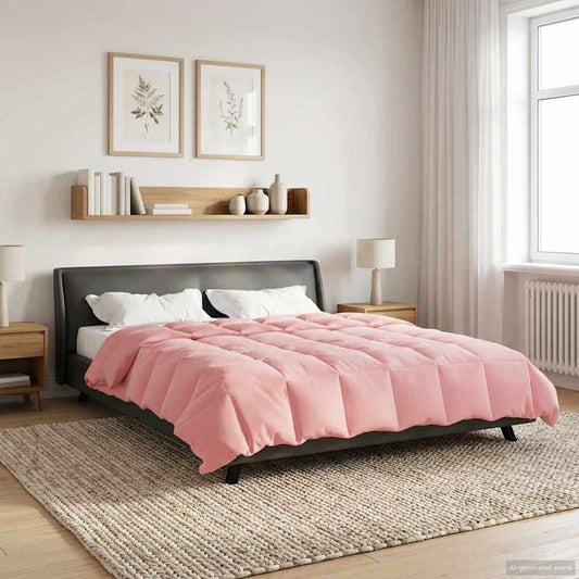 vidaXL Κουβέρτα ολόκληρου του χρόνου Ροζ 220 x 260 cm Μικροΐνες