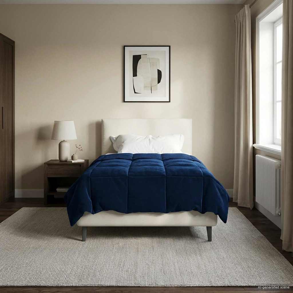 vidaXL Κουβέρτα ολόκληρου του χρόνου Σκούρο Μπλε 155 x 200 εκ.