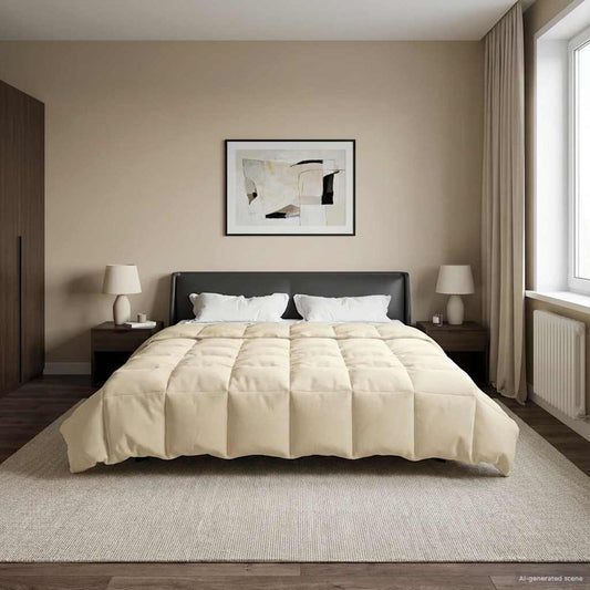 vidaXL Κουβέρτα ολόκληρου του χρόνου Κρεμ 220 x 240 cm Μικροΐνες