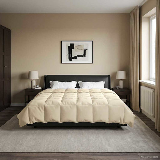vidaXL Κουβέρτα ολόκληρου του χρόνου Κρεμ 220 x 260 cm Μικροΐνες