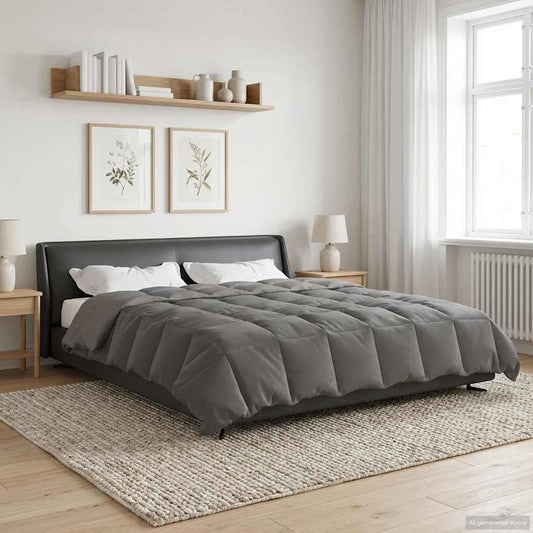 vidaXL Χειμερινό Παπλωματοθήκη Ανοιχτό γκρι 200 x 240 cm Μικροΐνες