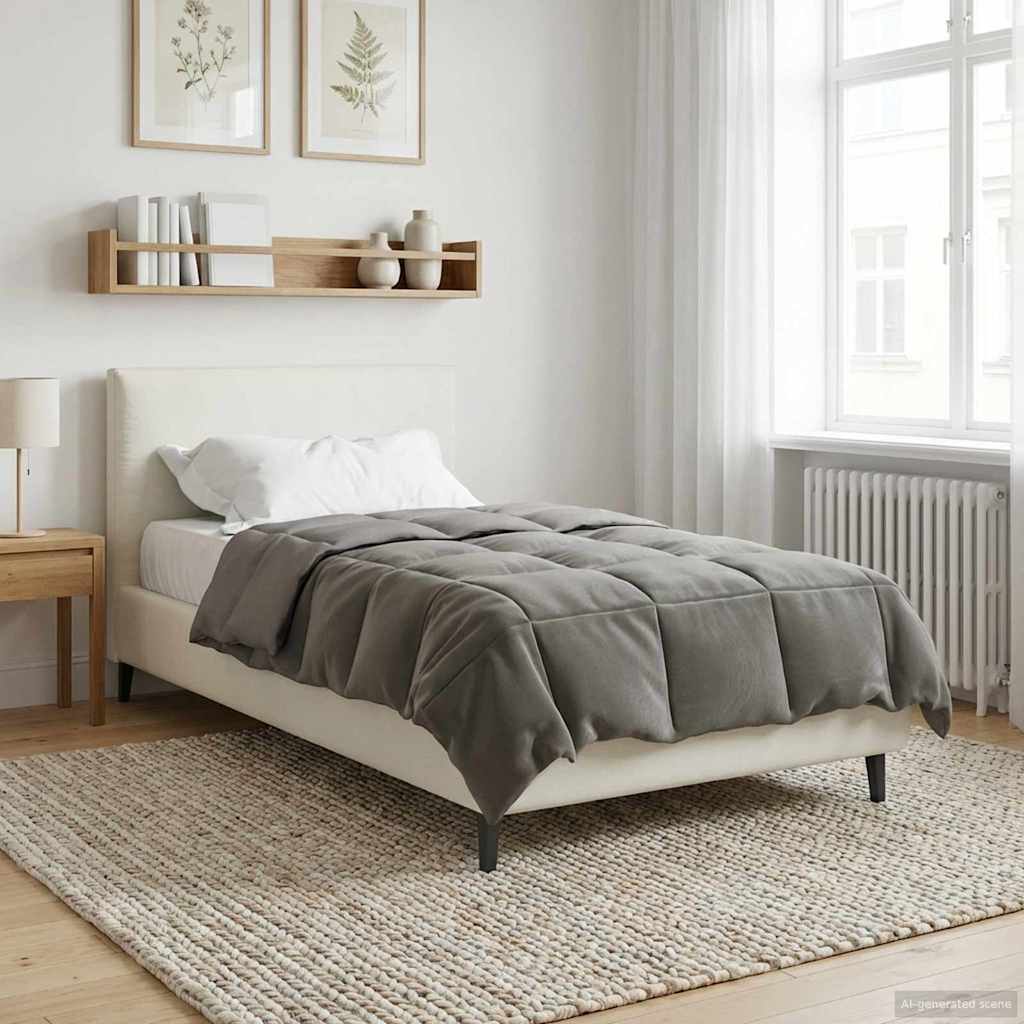 vidaXL Χειμερινό Παπλωματοθήκη Ανοιχτό γκρι 135 x 200 cm Μικροΐνες