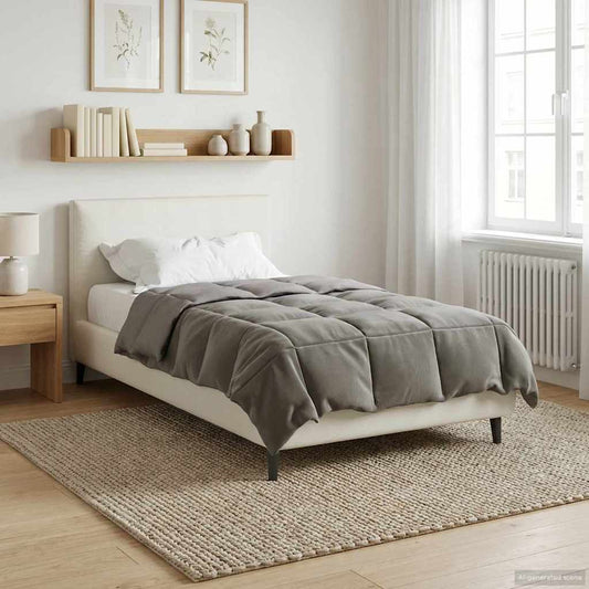 vidaXL Χειμερινό Παπλωματοθήκη Ανοιχτό γκρι 155 x 220 cm Μικροΐνες