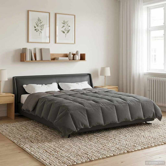 vidaXL Χειμερινό Παπλωματοθήκη Ανοιχτό γκρι 220 x 240 cm Μικροΐνες
