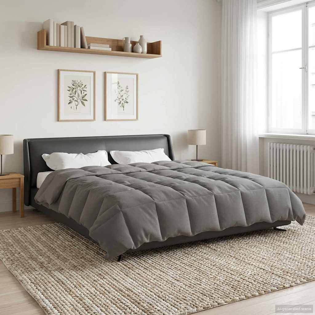 vidaXL Χειμερινό Παπλωματοθήκη Ανοιχτό γκρι 220 x 260 cm Μικροΐνες