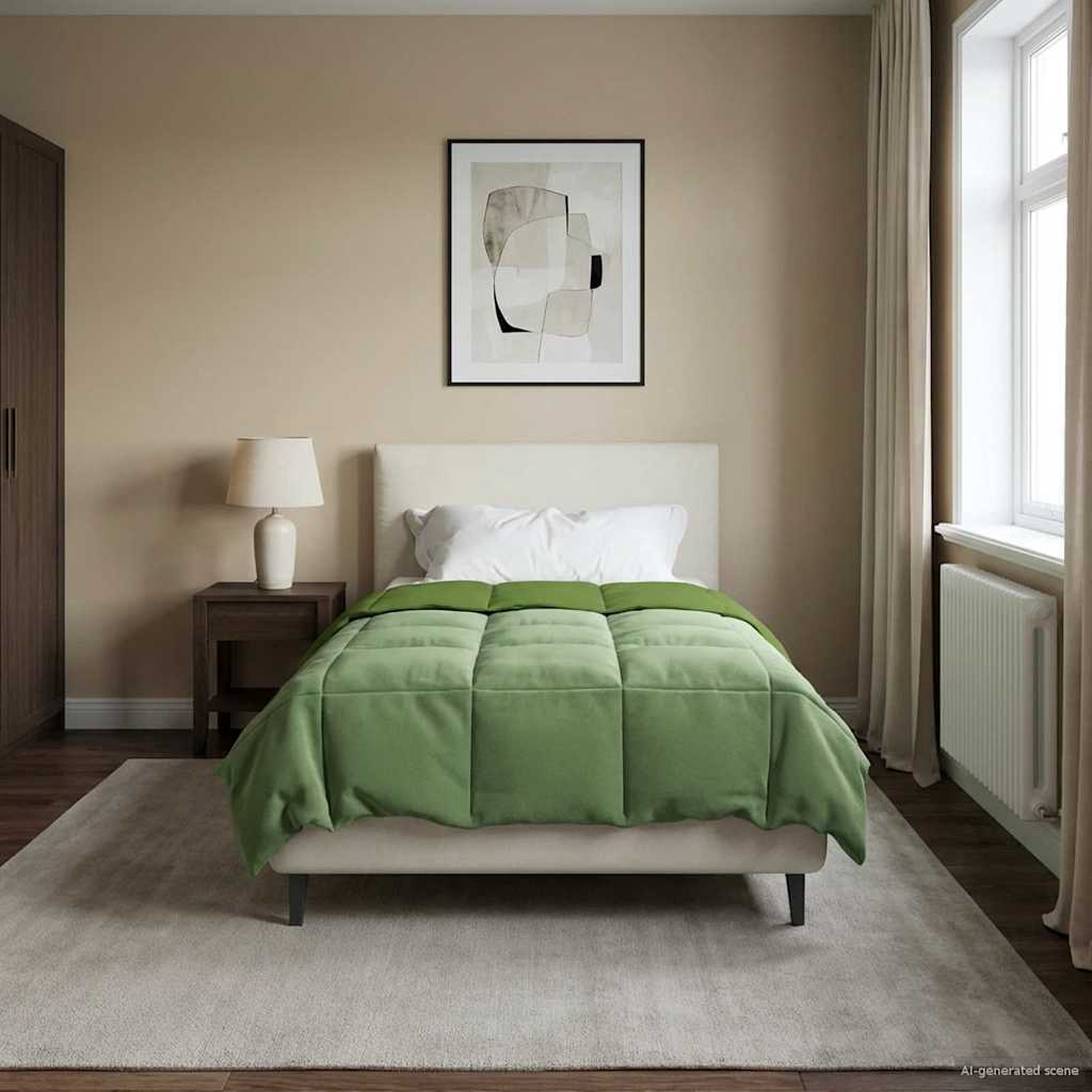 vidaXL Χειμερινό Παπλωματοθήκη Πράσινο 135 x 200 cm Μικροΐνες