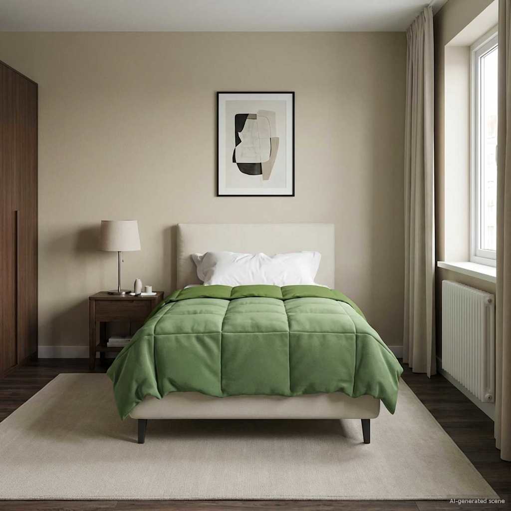 vidaXL Χειμερινό Παπλωματοθήκη Πράσινο 155 x 200 εκ. Μικροΐνες