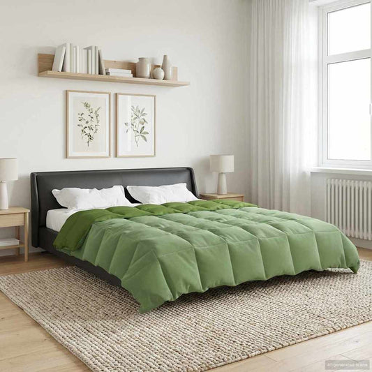 vidaXL Χειμερινό Παπλωματοθήκη Πράσινο 200 x 200 cm Μικροΐνες