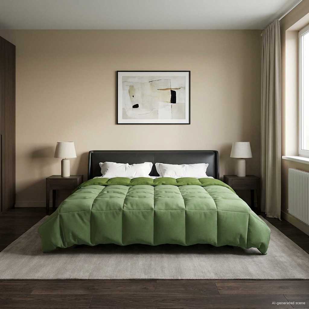 vidaXL Χειμερινό Παπλωματοθήκη Πράσινο 200 x 200 cm Μικροΐνες