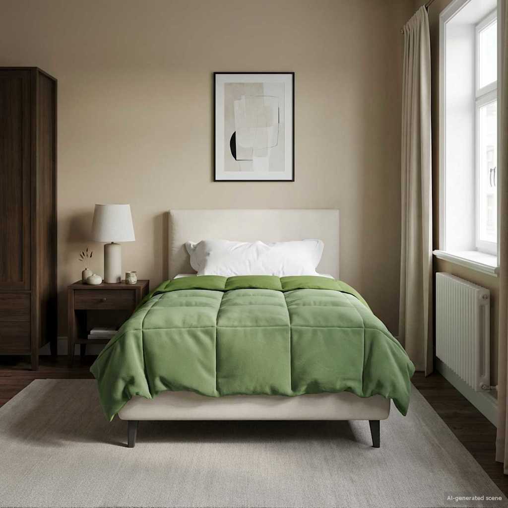 vidaXL Χειμερινό Παπλωματοθήκη Πράσινο 155 x 220 cm Μικροΐνες