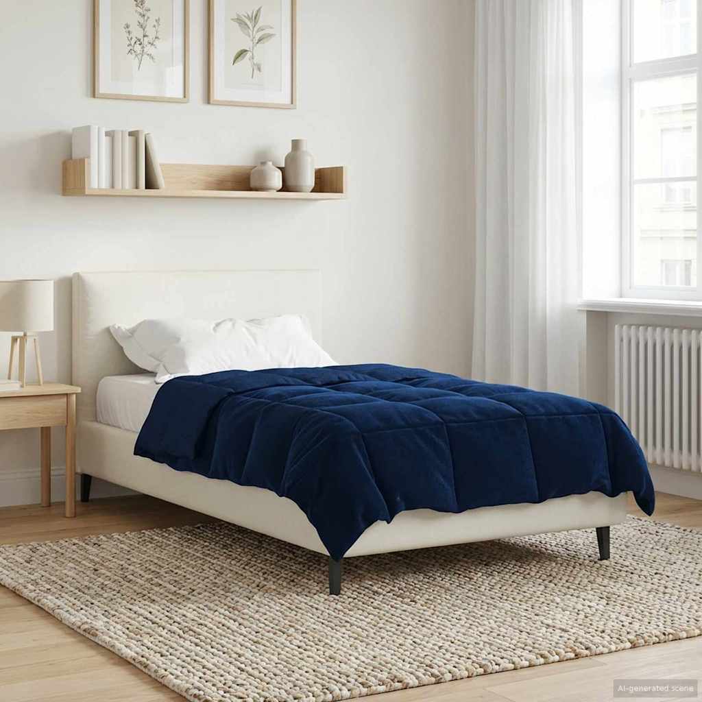 vidaXL Χειμερινό Παπλωματοθήκη Σκούρο Μπλε 135 x 200 cm Μικροΐνες