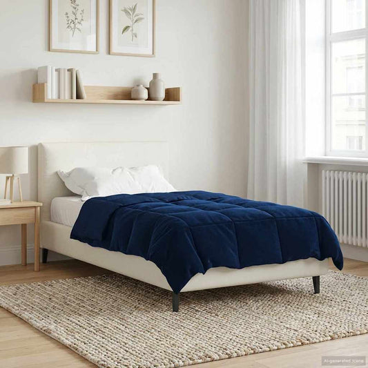 vidaXL Χειμερινό Παπλωματοθήκη Σκούρο Μπλε 135 x 200 cm Μικροΐνες