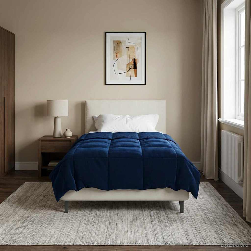 vidaXL Χειμερινό Παπλωματοθήκη Σκούρο Μπλε 135 x 200 cm Μικροΐνες
