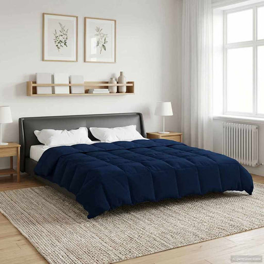 vidaXL Χειμερινό Παπλωματοθήκη Σκούρο Μπλε 200 x 240 cm Μικροΐνες