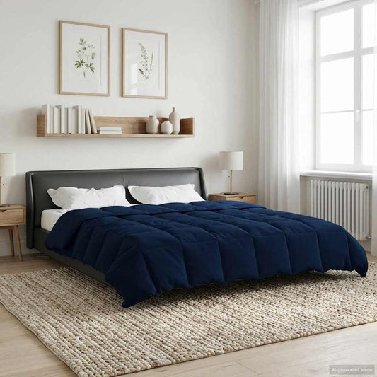 vidaXL Χειμερινό Παπλωματοθήκη Σκούρο Μπλε 200 x 220 cm Μικροΐνες