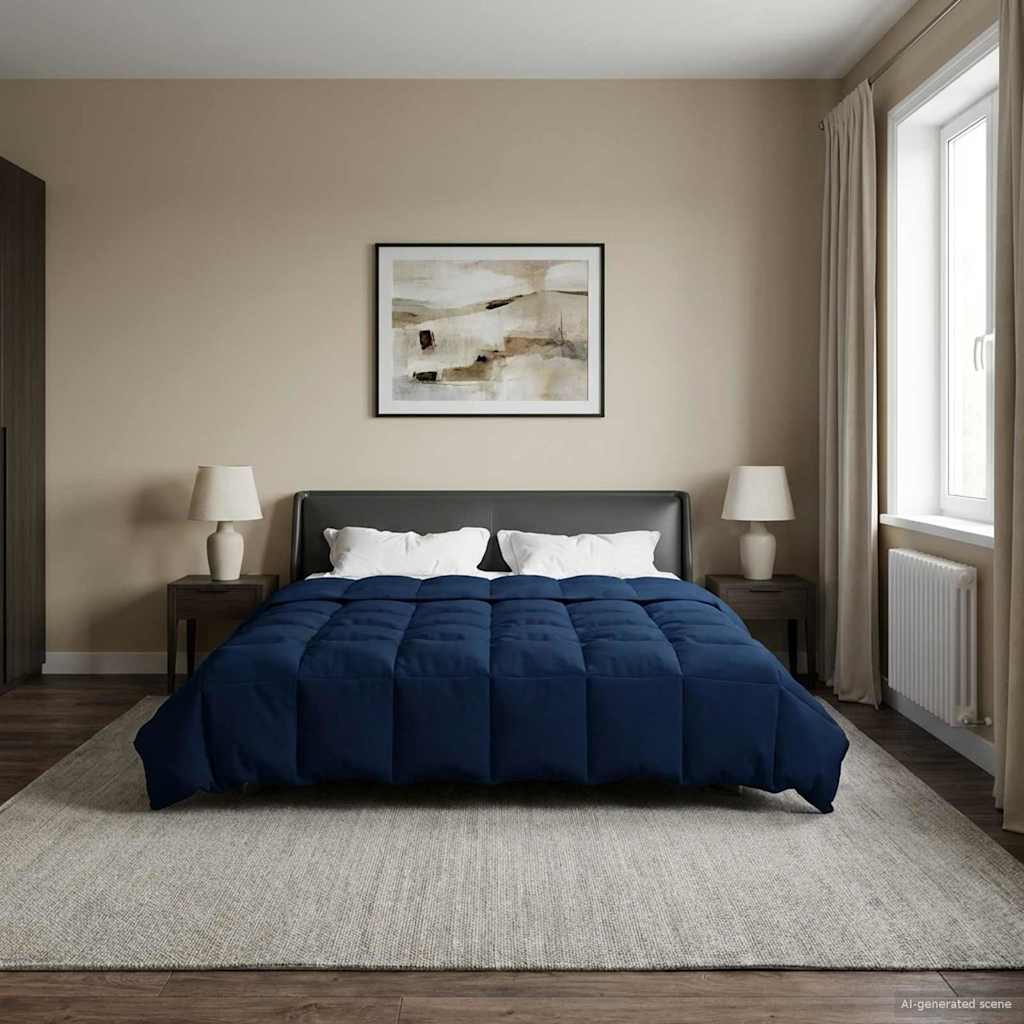 vidaXL Χειμερινό Παπλωματοθήκη Σκούρο Μπλε 200 x 220 cm Μικροΐνες