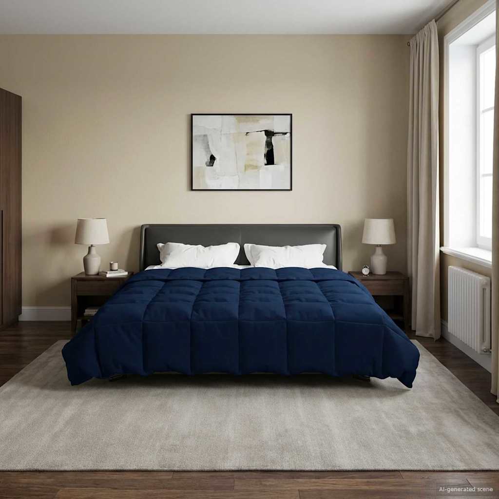 vidaXL Χειμερινό Παπλωματοθήκη Σκούρο Μπλε 220 x 240 cm Μικροΐνες