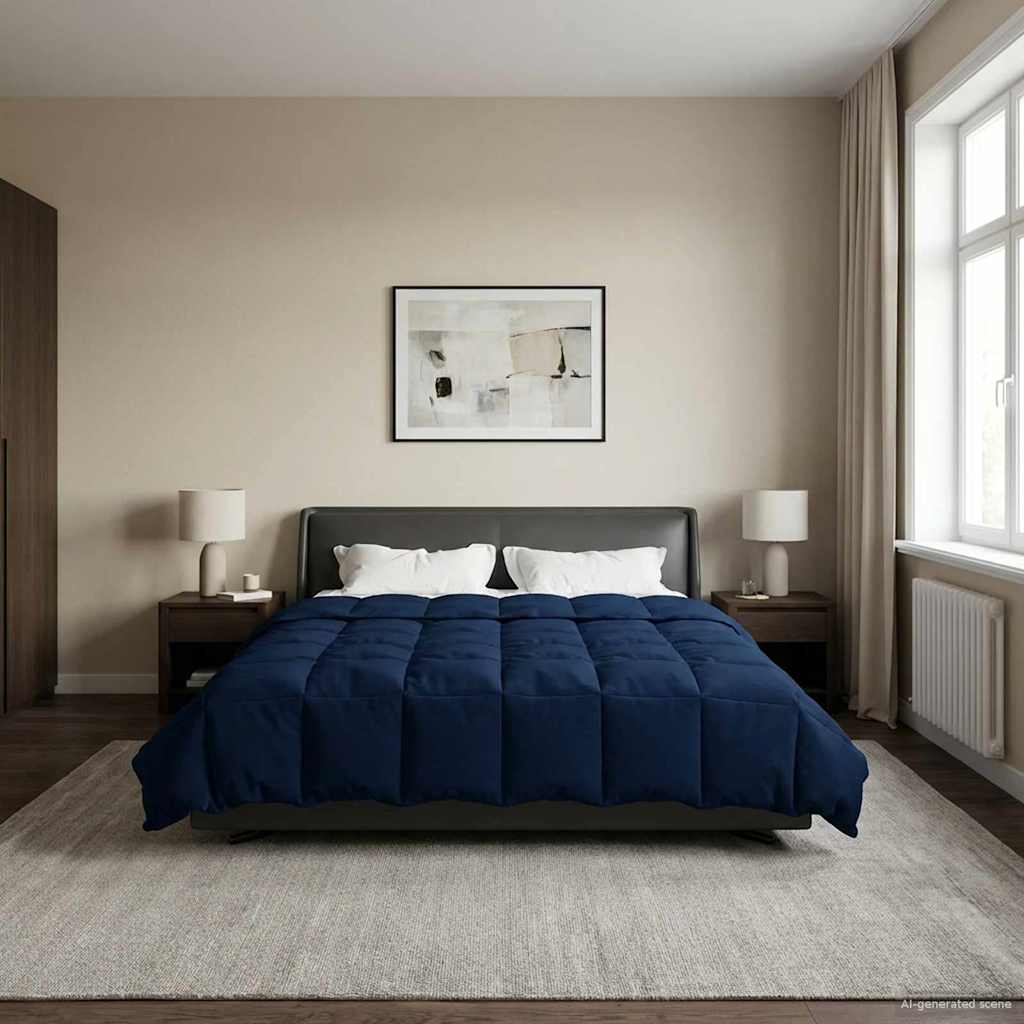 vidaXL Χειμερινό Παπλωματοθήκη Σκούρο Μπλε 220 x 260 cm Μικροΐνες