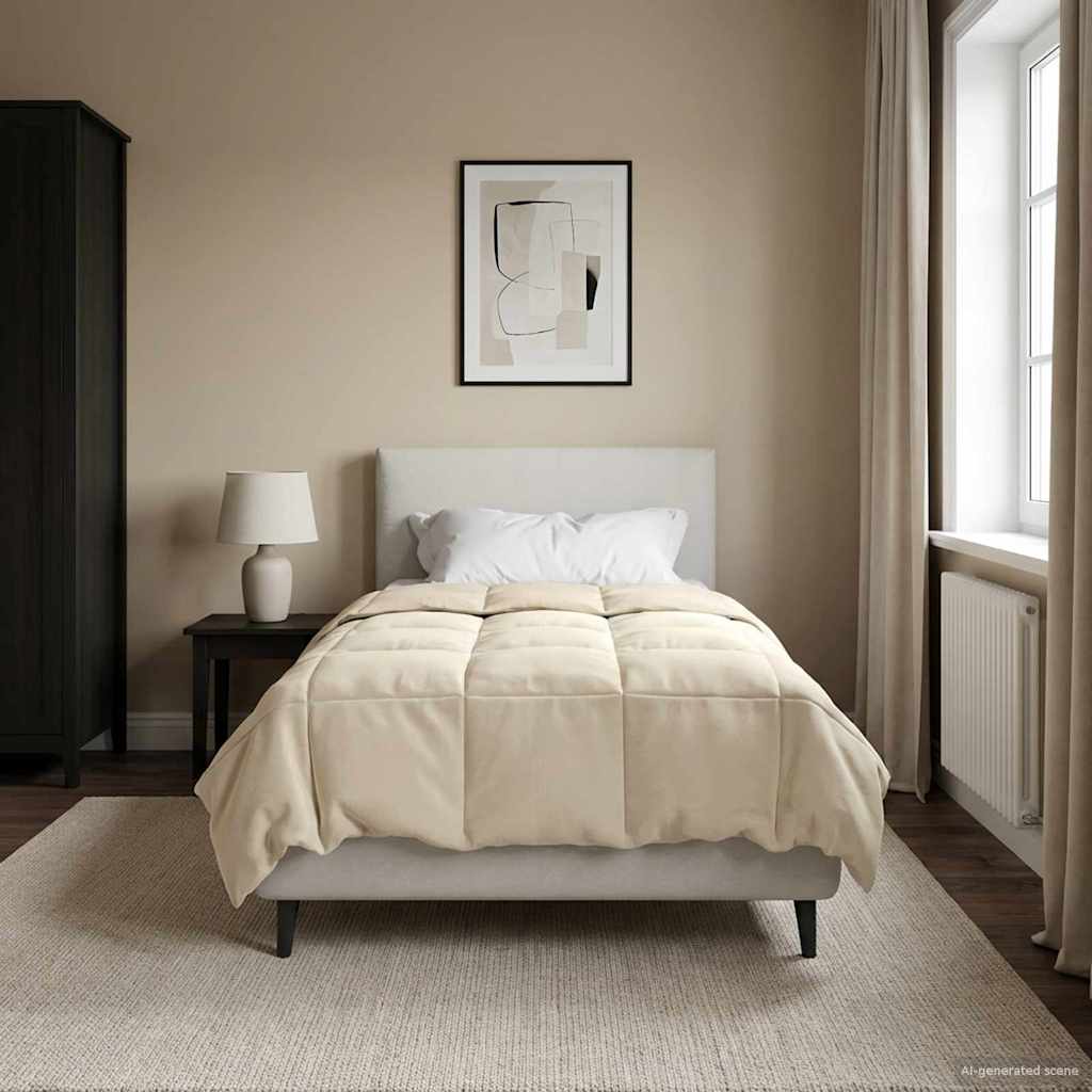 vidaXL Χειμερινό Παπλωματοθήκη Ουαντινγκ Κρεμ 135 x 200 cm Μικροΐνες