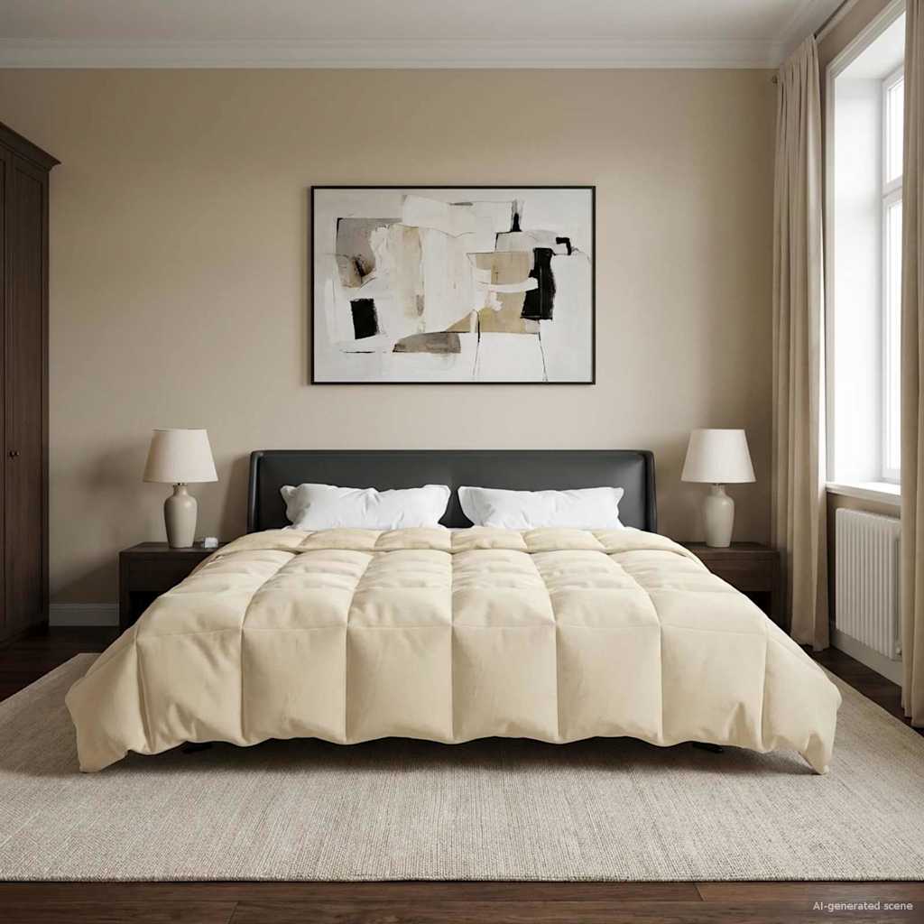 vidaXL Χειμερινό Παπλωματοθήκη Ουαντινγκ Κρεμ 200 x 220 cm Μικροΐνες