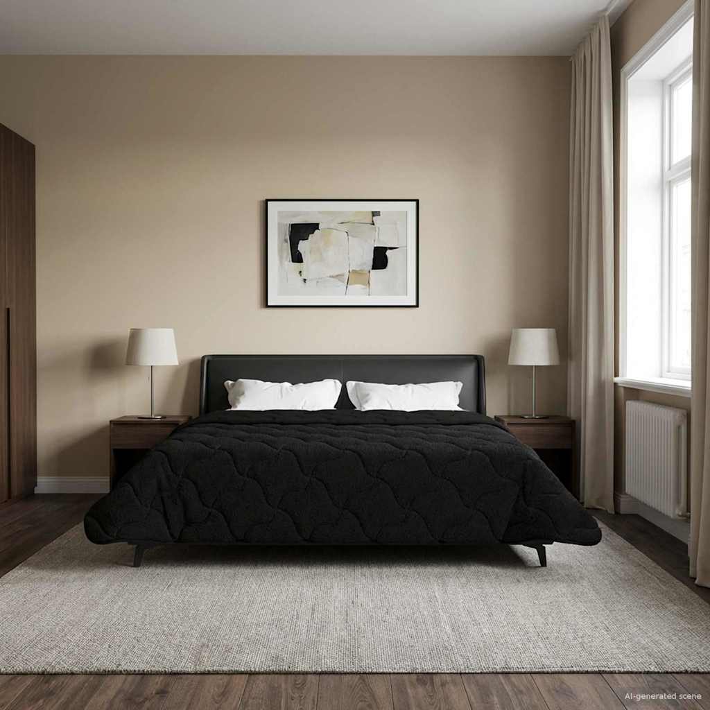 vidaXL Καλοκαιρινό Παπλωματοθήκη Ουαντινγκ Μαύρο 240 x 260 εκ.