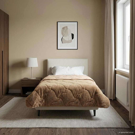 vidaXL Καλοκαιρινό Παπλωματοθήκη Ουαντινγκ Taupe 155 x 200 εκ.