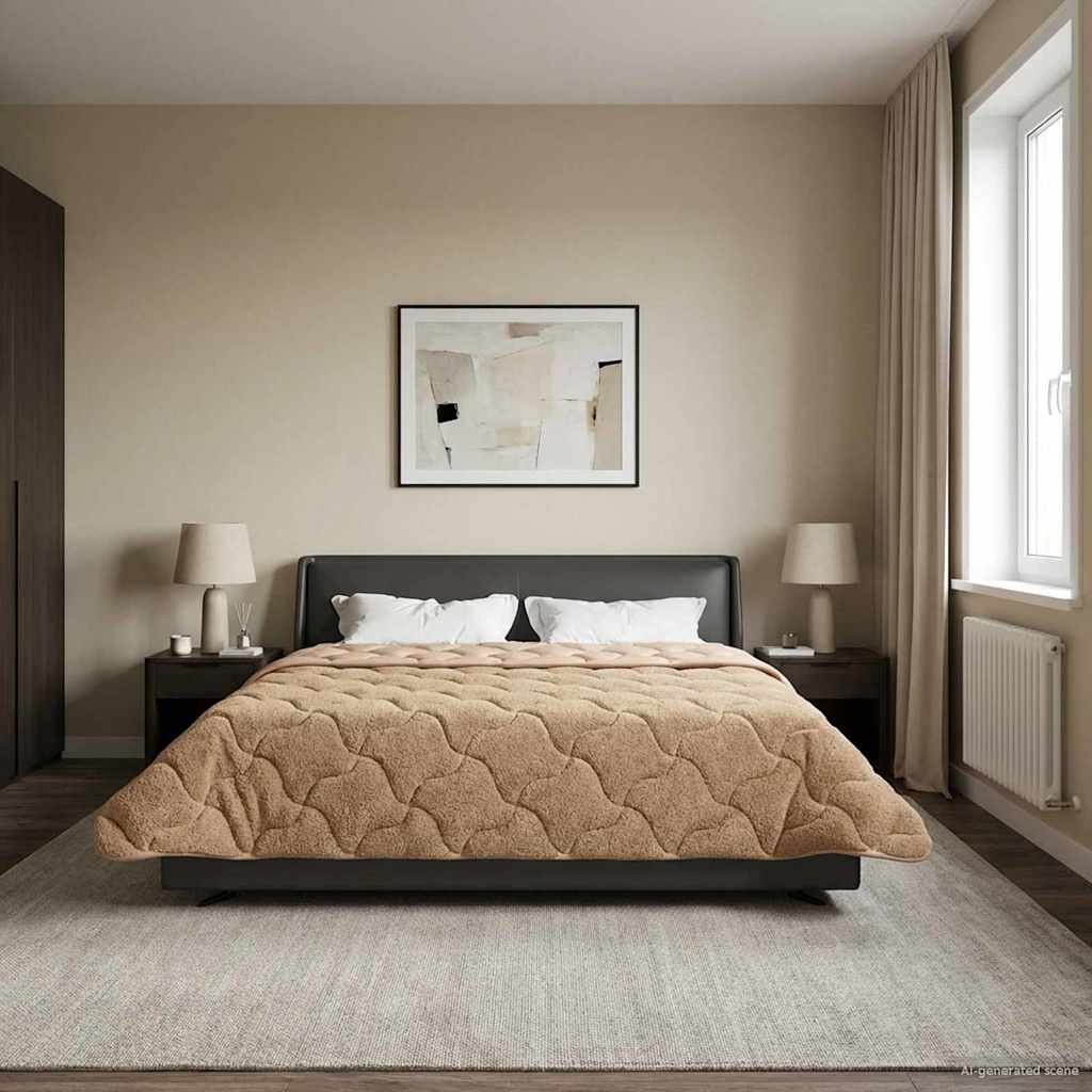 vidaXL Καλοκαιρινό Παπλωματοθήκη Ουαντινγκ Taupe 200 x 200 cm