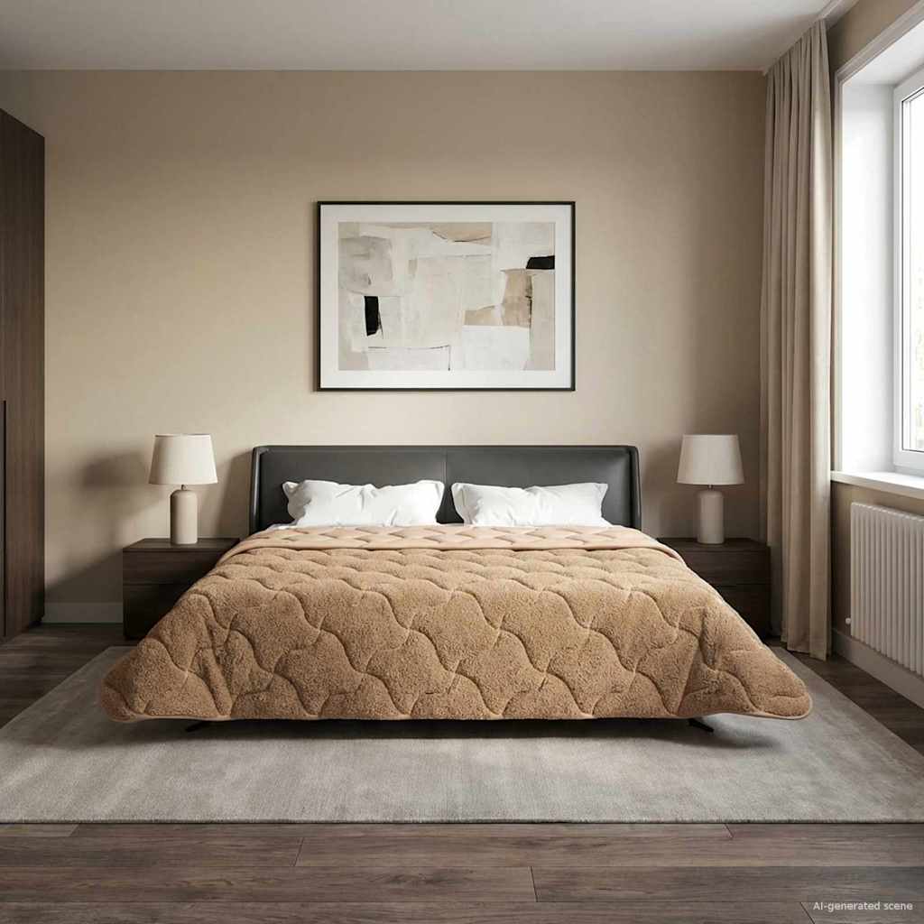 vidaXL Καλοκαιρινό Παπλωματοθήκη Ουαντινγκ Taupe 200 x 240 cm