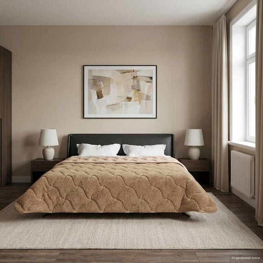 vidaXL Καλοκαιρινό Παπλωματοθήκη Ουαντινγκ Taupe 220 x 240 cm