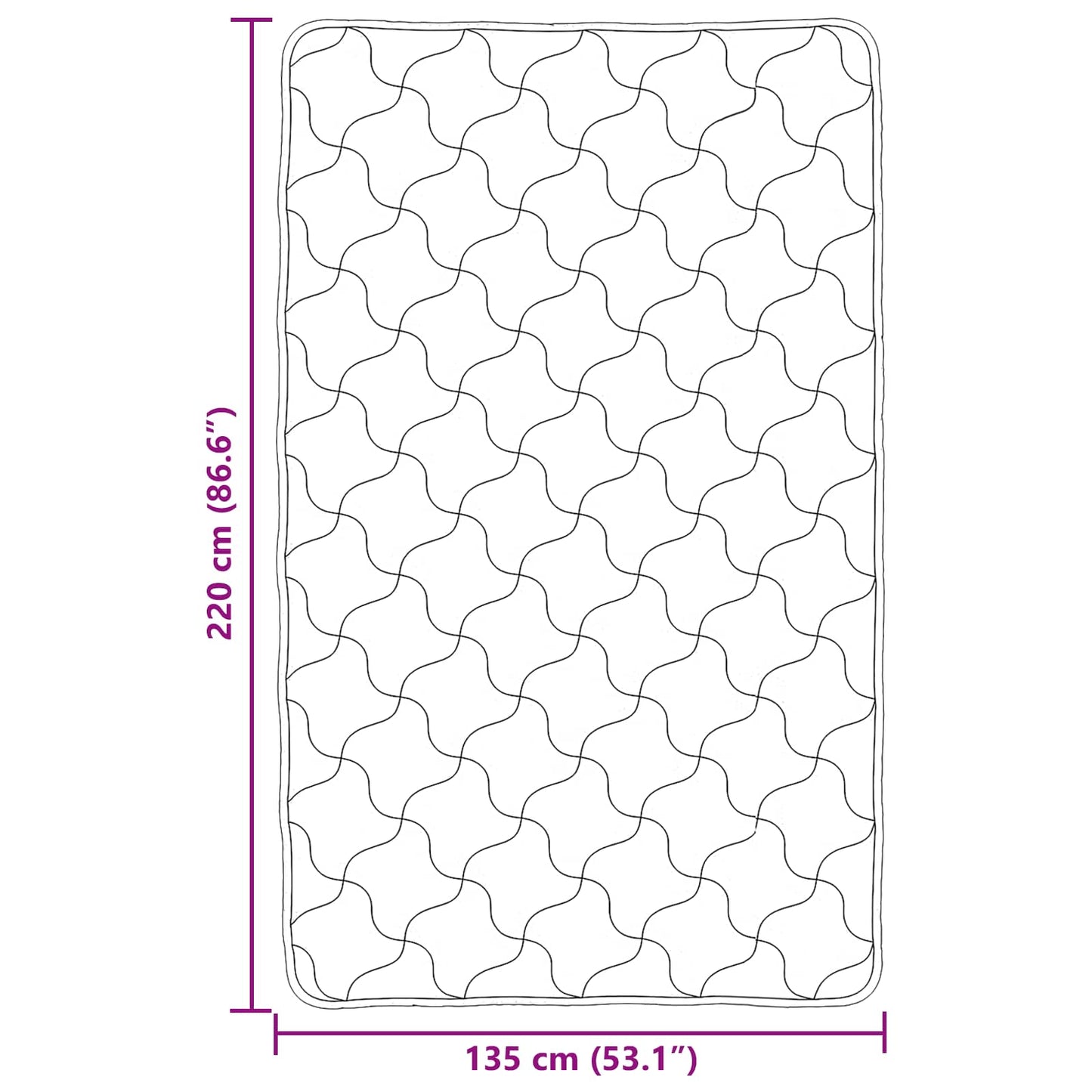 vidaXL Κουβέρτα ολόκληρου του χρόνου Ουαντινγκ Μαύρο 135 x 220 εκ.