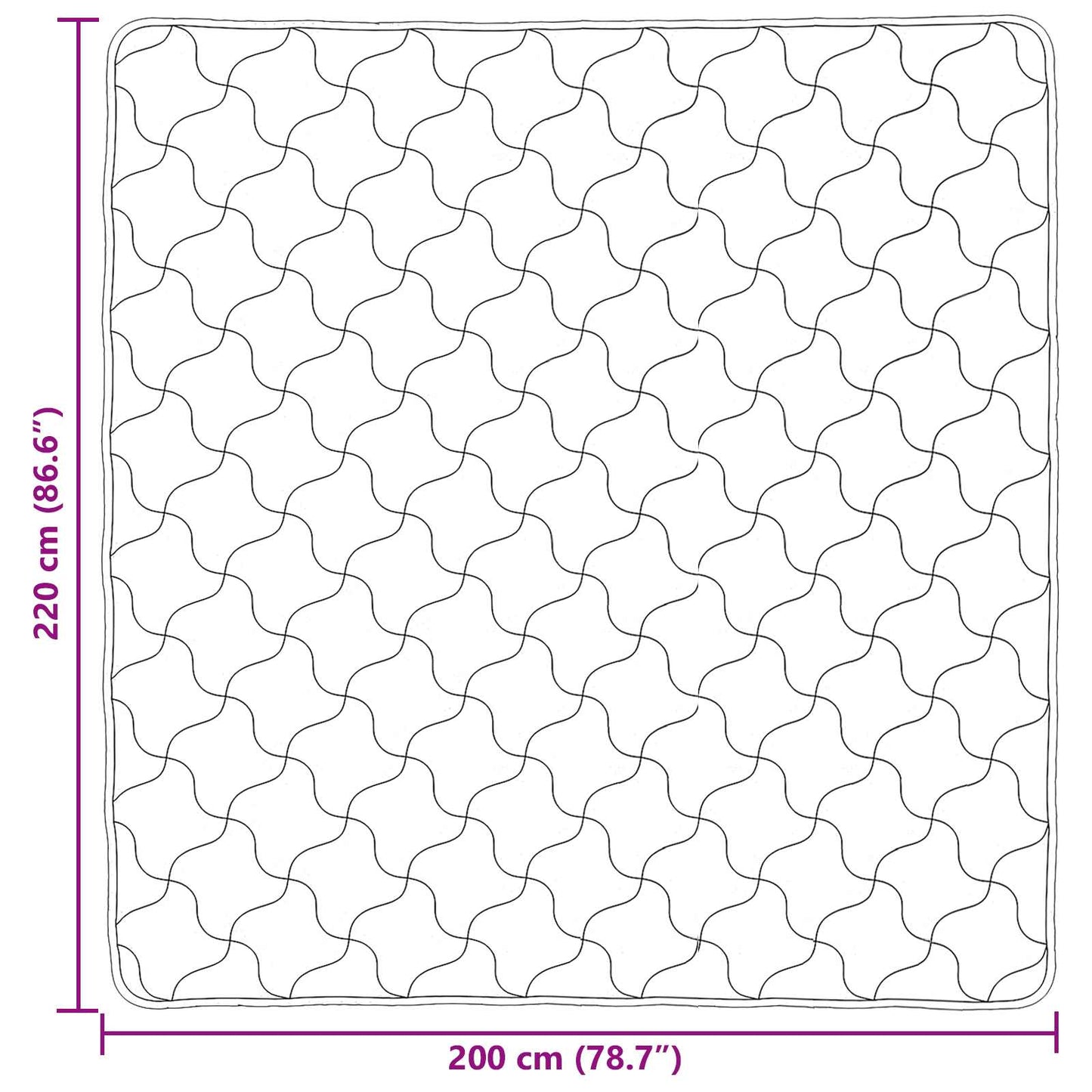 vidaXL Κουβέρτα ολόκληρου του χρόνου Ουαντινγκ Μαύρο 200 x 220 cm