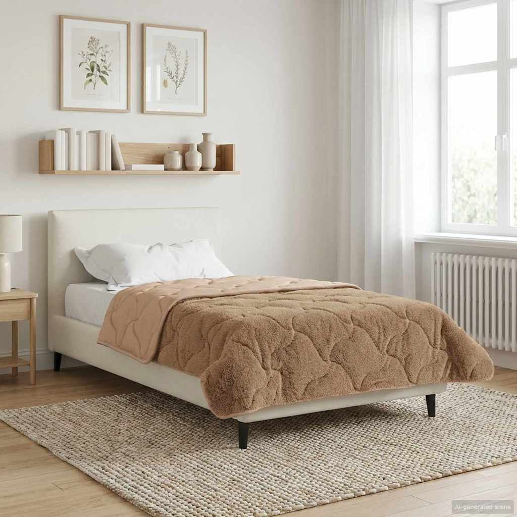 vidaXL Κουβέρτα ολόκληρου του χρόνου 140 x 220 cm Όχι Taupe
