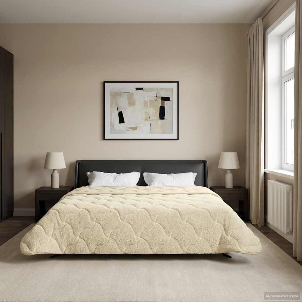 vidaXL Κουβέρτα ολόκληρου του χρόνου Ουαντινγκ Κρεμ 240 x 260 εκ.