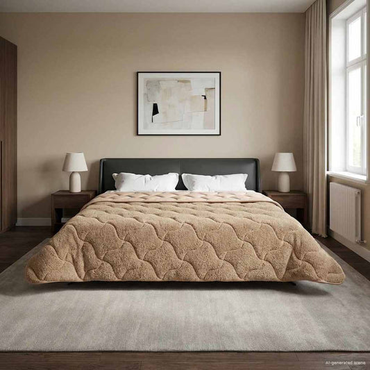 vidaXL Χειμερινό Παπλωματοθήκη Ουαντινγκ Taupe 200 x 200 cm