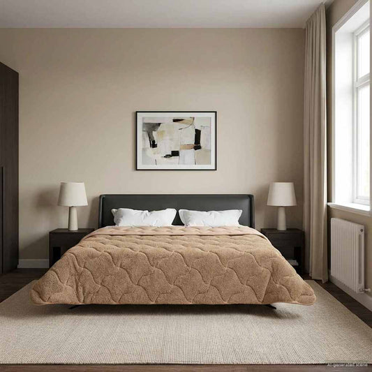 vidaXL Χειμερινό Παπλωματοθήκη Ουαντινγκ Taupe 200 x 220 cm