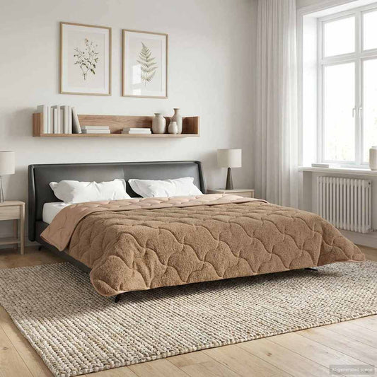 vidaXL Χειμερινό Παπλωματοθήκη 220 x 240 cm Χειμώνας Taupe Αναπνεύσιμο