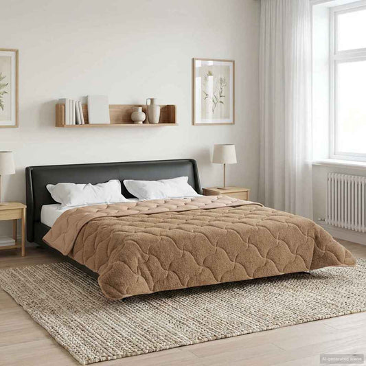 vidaXL Χειμερινό Παπλωματοθήκη Ουαντινγκ Taupe 220 x 260 cm