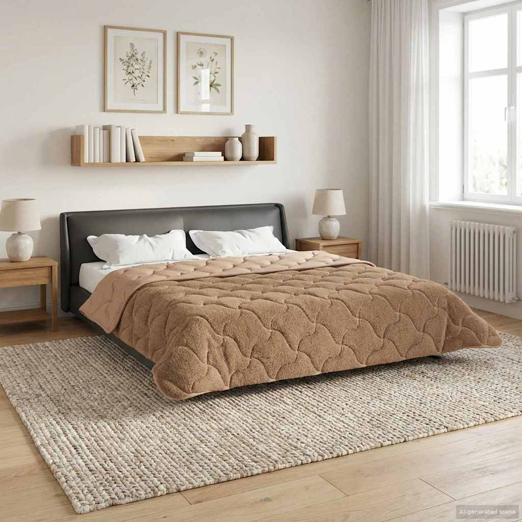 vidaXL Χειμερινό Παπλωματοθήκη Ουαντινγκ Taupe 240 x 260 εκ.