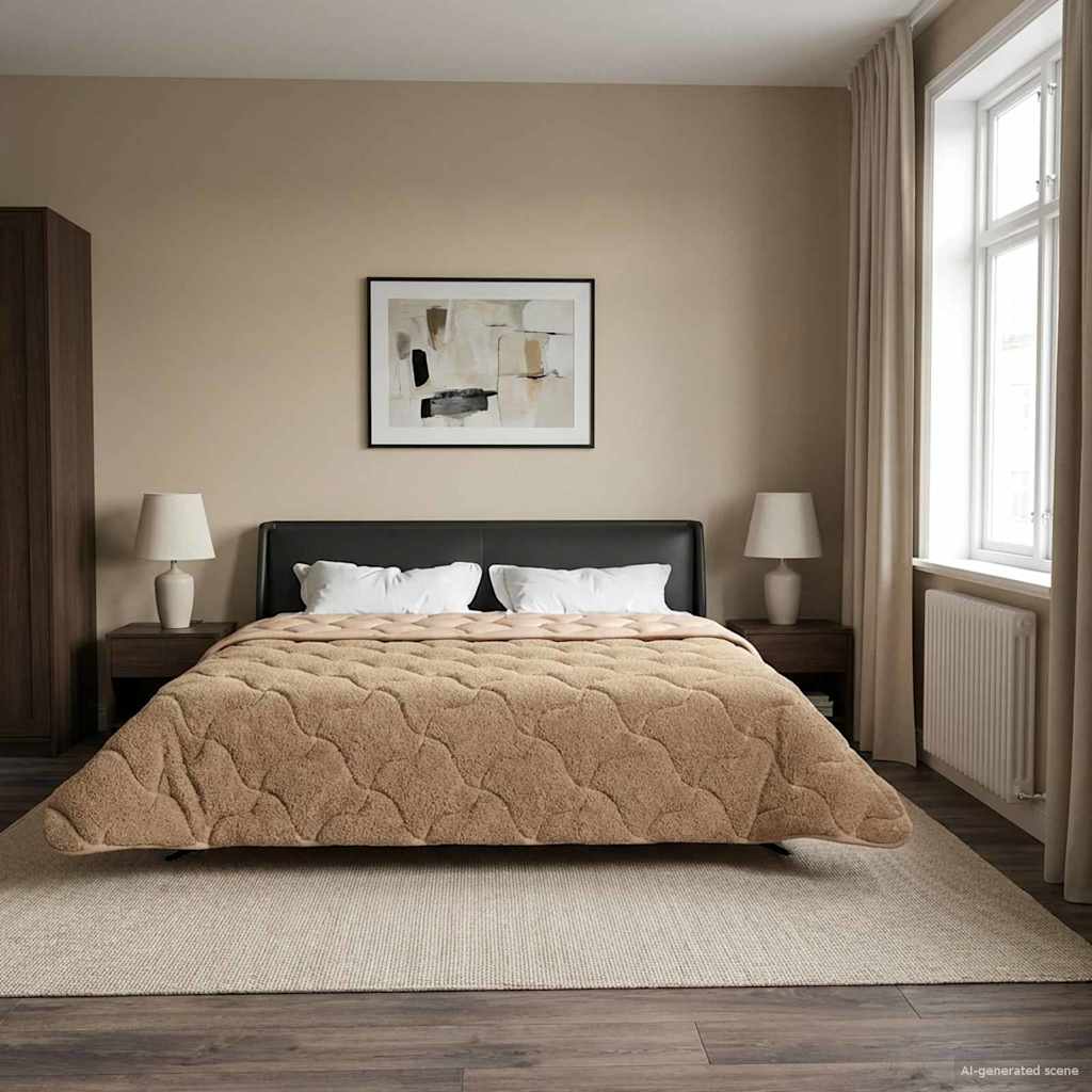 vidaXL Χειμερινό Παπλωματοθήκη Ουαντινγκ Taupe 240 x 260 εκ.