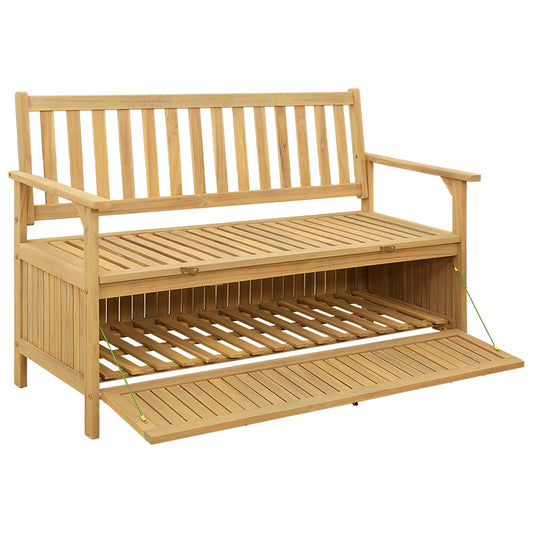 vidaXL Παγκάκι με αποθήκευση με πόρτα 120 x 63 x 84 cm Σταθερή Ακακία