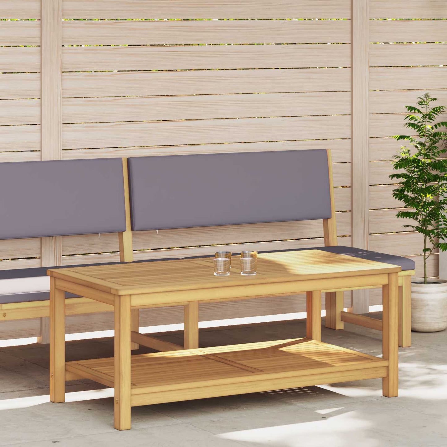 vidaXL Τραπεζάκι Πλευράς Φυσικό Λάδι 110 x 55 x 45 cm